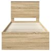vidaXL Konstrukcija postelje z vzglavjem Sonoma hrast 90 x 190 cm