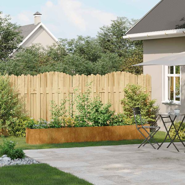 vidaXL Planter Rusty 280x40x40 cm Vremensko odporno jeklo