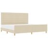 vidaXL Konstrukcija postelje z vzglavjem krema 200 x 200 cm blago