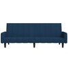 vidaXL Kavč dvosed z ležiščem moder žamet