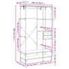 vidaXL Garderobna omara s predali siva sonoma 100x40x180 cm inž. les