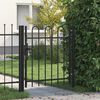 vidaXL Ograjna vrata BOXTEL enojna vrata z obokanim vrhom jeklo 1x1 m črna