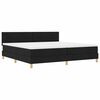 vidaXL LED Box Spring Postelja z LED trakami Črna 200 x 200 cm blago