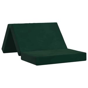 vidaXL Zložljiv kavč postelja 80 x 67 x 45 cm Temno zelena