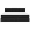 vidaXL Postelja z dodatnim prostorom za shranjevanje in vzmetnico Črna