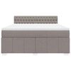 vidaXL Box spring postelja z vzmetnico taupe 180x200 cm blago