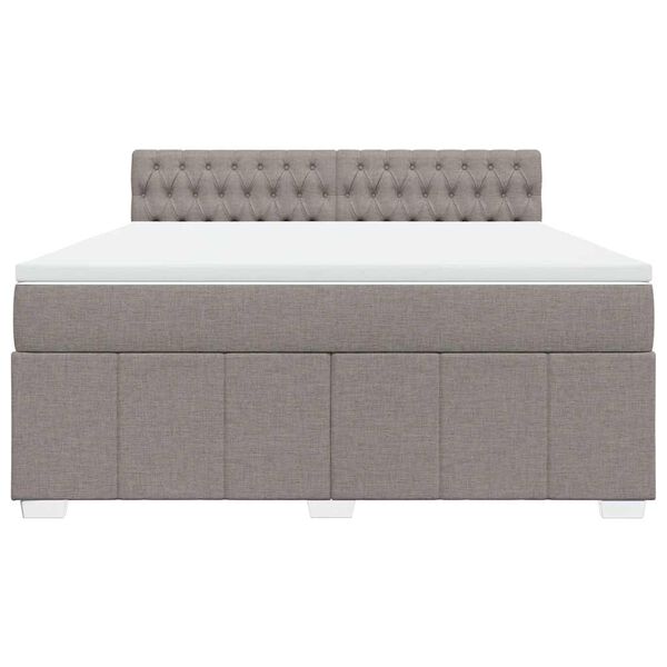vidaXL Box spring postelja z vzmetnico taupe 180x200 cm blago