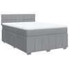 vidaXL Box spring posteljni z vzmetnico svetlo siv 140x190 cm blago