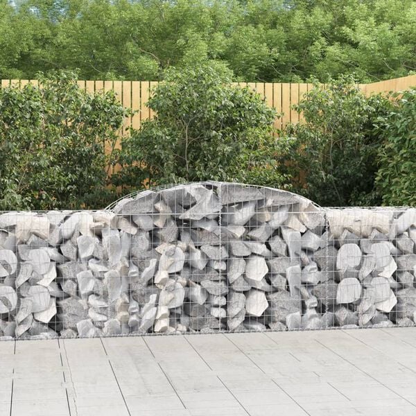 vidaXL Obokane gabion košare 4 kosi 300x50x80/100 cm pocinkano železo