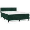 vidaXL Box spring postelja z vzmetnico temno zelen 140x190 cm žamet