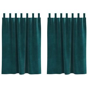 vidaXL Zatemnitvene zavese 2 kos Temno zelena 140 x 140 cm Žamet