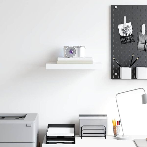 vidaXL Stenska polica bela 40x23x3,8 cm MDF