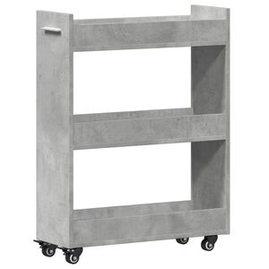 vidaXL Omarica s kolesi betonsko siva 60x22x79 cm inženirski les