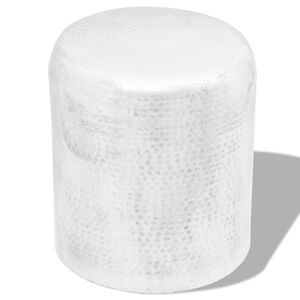vidaXL Splo&scaron;čen aluminijast stolček/odstavna mizica srebrna