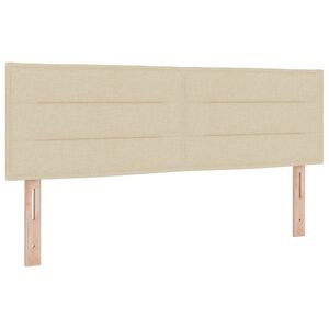 vidaXL LED glava postelje z LED lučmi krema 144 cm Poliester