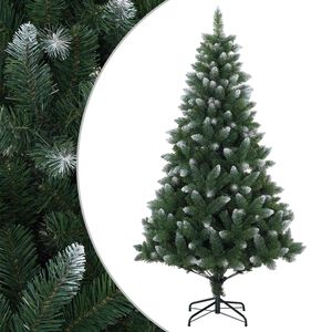 vidaXL Umestno božično drevo 120 cm PVC in kovina Zelena