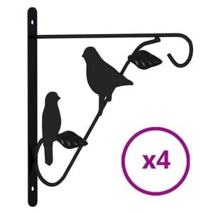 vidaXL Viseči nosilci za ko&scaron;are 4 kosi črno jeklo