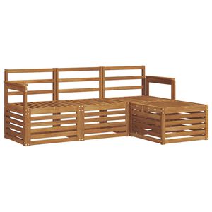 vidaXL Zunanja garnitura za sedenje 4 pcs Naravna