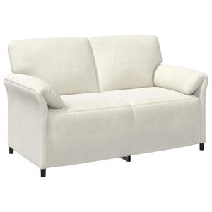 vidaXL Kavč za 2 osebi Krem 158 x 83 x 95 cm Žamet