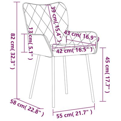 vidaXL Jedilni stoli 2 kosa krem blago
