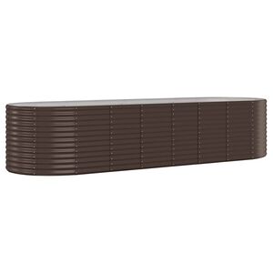 vidaXL Visoka greda iz cinkanega jekla 322x100x68 cm rjava