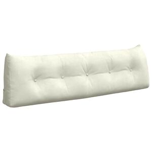 vidaXL Poglavni vzglavnik krema 160 x 24 x 50 cm Žamet