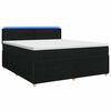 vidaXL Postelja boxspring z vzmetnico Črna 160 x 200 cm Blago
