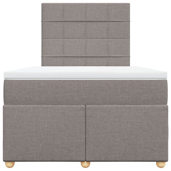 vidaXL Box spring postelja z vzmetnico taupe 120x190 cm blago