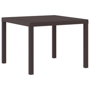 vidaXL Vrtna miza Rjava 100 x 100 x 73 cm poli ratan
