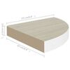 vidaXL Kotne stenske police 4 kosi hrast in bele 25x25x3,8 cm MDF