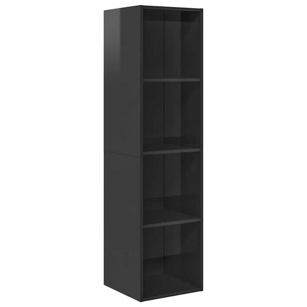 vidaXL Stenska TV omarica visok sijaj siva 37x37x142,5cm iverna plo&scaron;ča