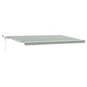 vidaXL Vlečna tenda Zelena in Bela 500 &times; 350 cm Poliester