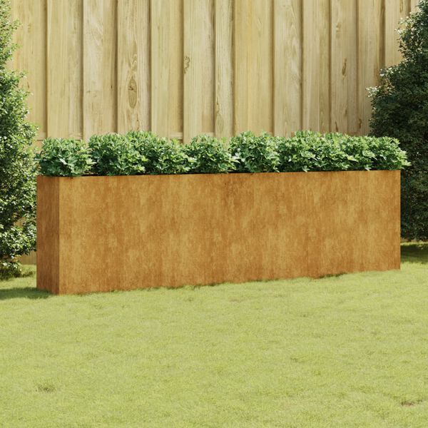 vidaXL Vrtna visoka greda 280x40x80 cm corten jeklo