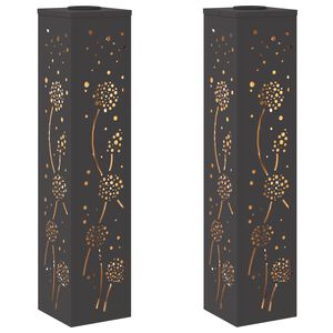 vidaXL Solarno LED svetilo za pot 2 kos Toplo bela 18 x 18 x 80 cm