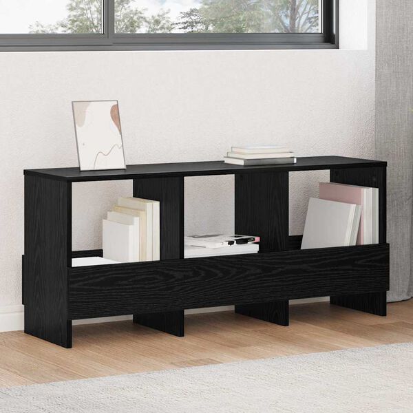 vidaXL Regal za revije Črna Orehovina 102 x 30 x 45 cm