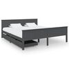 vidaXL Posteljni okvir z 2 predaloma temno siva borovina 180x200 cm