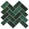 vidaXL Plo&scaron;čica ribje kosti 50 kos Temno zelena 30 x 30 cm