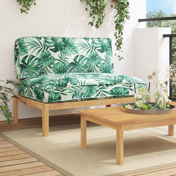 vidaXL Kavčna garnitura z blazino List Vzorec lista 120 x 92 x 69 cm