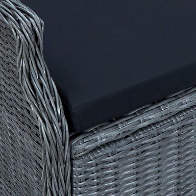 vidaXL Vrtna sedežna garnitura 3-delna z blazinami PE ratan temno siva