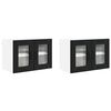vidaXL Stenski stekleni omarica PORTO 2 pcs Črna 60 x 31 x 40 cm