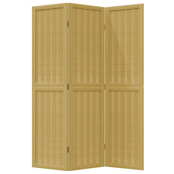 vidaXL Paravan 3-delni rjav trden les pavlovnije