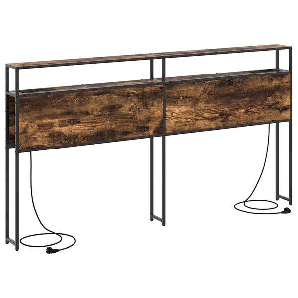 vidaXL Skladi&scaron;čni naslon Dimljeni hrast 200 cm Konstruiran les