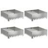 vidaXL Robovi trave 4 pcs 60 x 60 x 20 cm Jeklo Srebrna