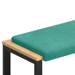 vidaXL Blazina za klop Žamet Turkizna Globina 35 cm