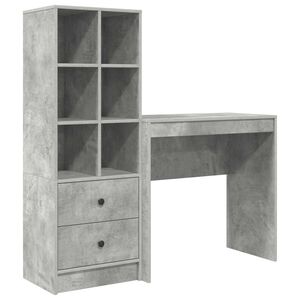 vidaXL Miza Betonsko siva 125,5 x 40 x 127 cm 2 kos