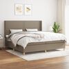 vidaXL Box spring postelja z vzmetnico taupe 200x200 cm blago
