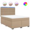 vidaXL Box spring postelja z vzmetnico kapučino 160x200cm umetno usnje