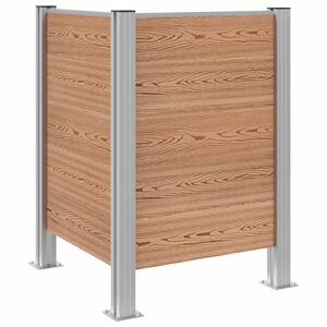 vidaXL Ograja za ko&scaron; za smeti Rjava 85 x 85 x 115 cm Aluminij in WPC