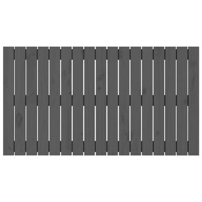 vidaXL Stensko posteljno vzglavje sivo 108x3x60 cm trdna borovina