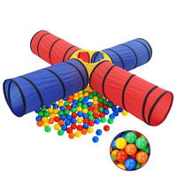 vidaXL Otroški tunel za igranje z 250 žogicami pisane barve